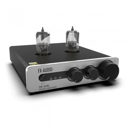 FX-AUDIO TUBE-06 MKII Tube Preamplifier 2x 6N3 DAC ES9018K2M CM6642 Subwoofer 24bit 192kHz Silver