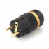 VIBORG VE501G Power Connector Schuko Gold Plated Silver / Gold Plated 24K Pure Copper Ø19mm Black