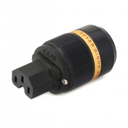 VIBORG VF501G IEC C15 Connector Gold Plated Pure Copper Ø19mm Black