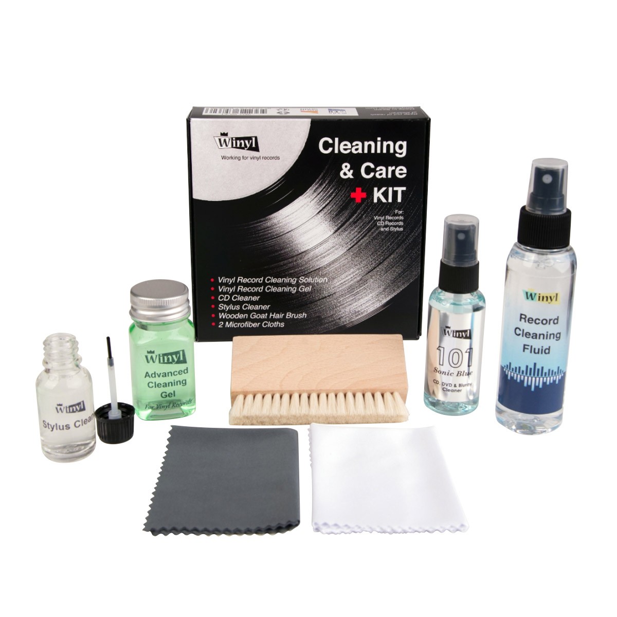 WINYL CLEANING CARE Kit de Nettoyage Complet pour Vinyle et Diamant -  Audiophonics