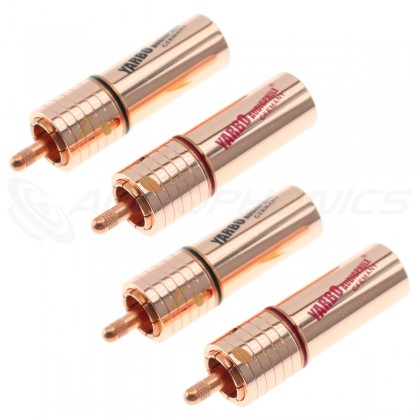 YARBO RCA-012BW Male RCA Connectors Gold 24k Copper Plated Ø8.5mm (Set x4)
