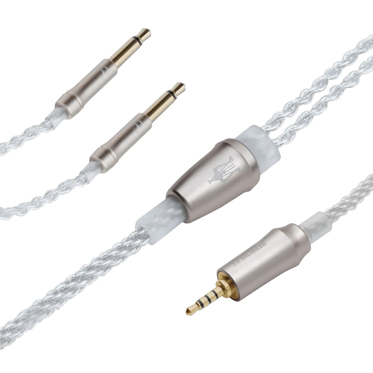 MEZE 99 SERIES UPGRADE Câble casque Jack 2.5mm Symétrique vers 2x Jack 3.5mm Cuivre OFC Plaqué Argent 1.2m