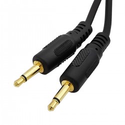 Male Jack 3.5mm to Male Jack 3.5mm Mono Cable Gold Plated 1.8m