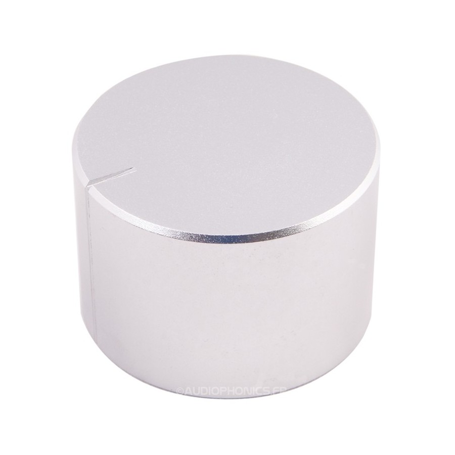 [GRADE A] Knob Aluminum D Shaft 40mm Ø6mm Silver Audiophonics