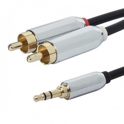 Câble de Modulation MP3 JACK 3.5mm - 2 RCA Stéréo 0.90m