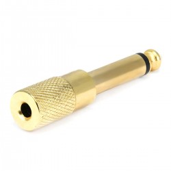 Adapter Male Mono Jack 6.35mm to Female Stereo Jack 3.5mm Gold Plated