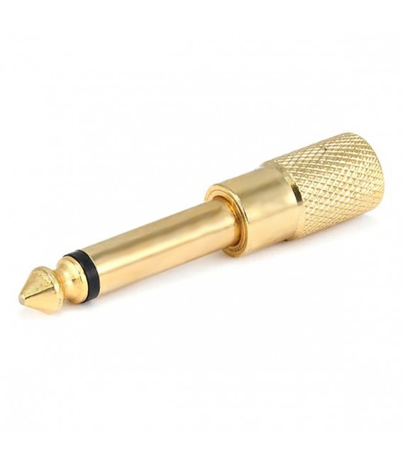 Cavo Adattatore Jack 6,35mm Femmina A 3,5mm Maschio – Placcato Oro Per Chitarra, Amplificatori E Mixer (0,3m)