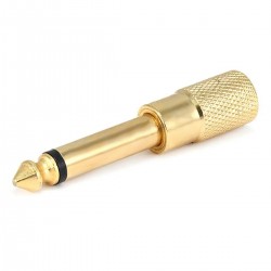 Adapter Male Mono Jack 6.35mm to Female Stereo Jack 3.5mm Gold Plated