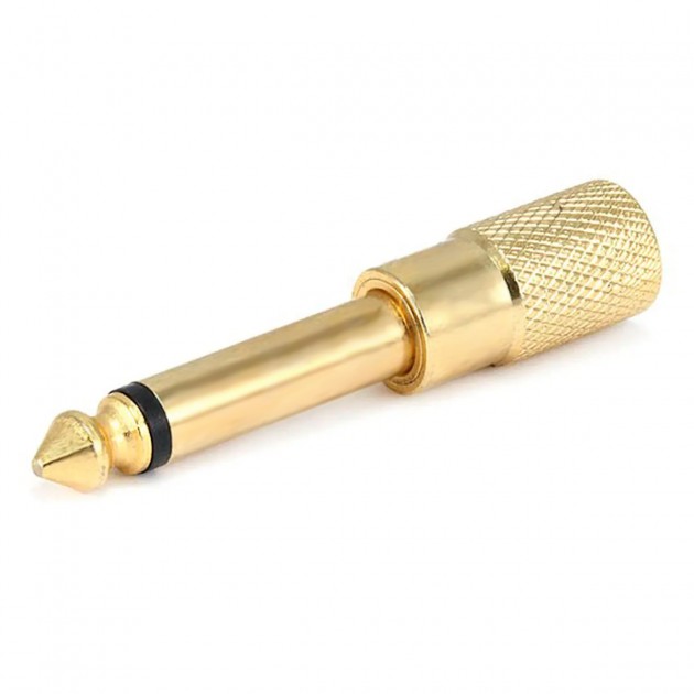 Audiophonics - Adapter Male Mono Jack 6.35mm to Female Stereo Jack 3.5mm  Gold Plated
