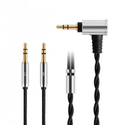Angled Stereo Jack 3.5mm to 2x Mono Jack 3.5mm Cable Gold Plated 1.5m