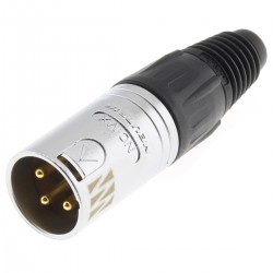 NEUTRIK NC3MX-SOM 3 Pins Male XLR Connector Gold Plated Ø8mm (Unit)