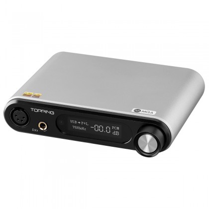 TOPPING DX5 DAC 2x ES9068AS NFCA Headphone Amplifier XMOS Bluetooth 32bit 768kHz DSD512 MQA Silver