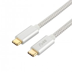 Câble USB-C Mâle vers USB-C Mâle Quick Charge USB-PD Cuivre OFC Plaqué Or 1m