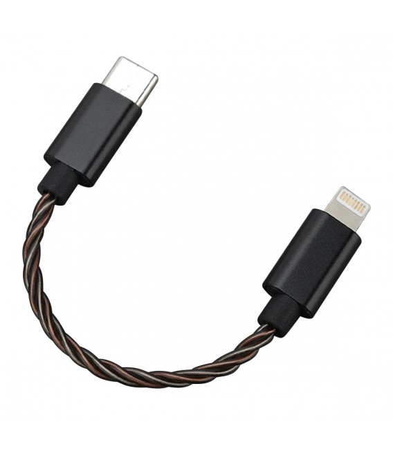 Lt02 Cable Protection HIDIZS LT02 Male USB-C to Male Lightning Cable Silver OFC Copper 12cm ...