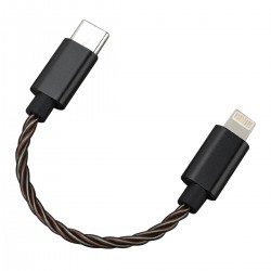 HIDIZS LT02 Câble USB-C Mâle vers Lightning Mâle Argent Cuivre OFC 12cm