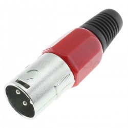 DYNAVOX 3 Pins Male XLR Connector Ø8mm Red (Unit)