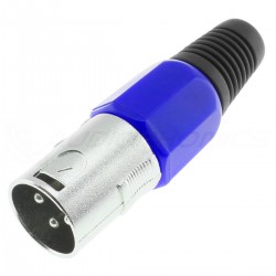 DYNAVOX 3 Way Male XLR Connector Ø8mm Blue (Unit)