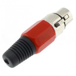 DYNAVOX 3 Way Female XLR Connector Ø8mm Red (Unit)