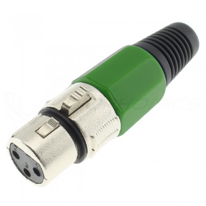 DYNAVOX 3 Way Female XLR Connector Ø8mm Green (Unit)