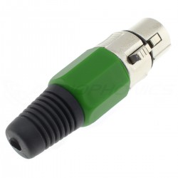 DYNAVOX Connecteur XLR Femelle 3 Pôles Ø8mm Vert (Unité)