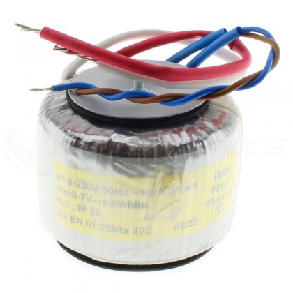 Toroidal Transformer 60VA 1x7V High Profile