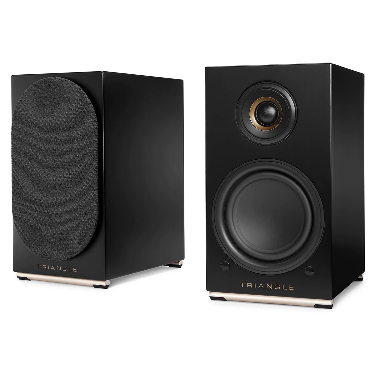 TRIANGLE AIO TWIN Active Bookshelf Speakers Bluetooth 5.0 aptX HD WiFi 2x50W 24bit 192kHz Black (Pair)