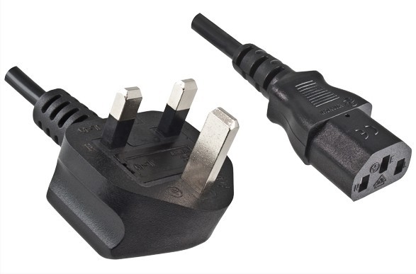 UK Power Cord Type G to IEC C13 1.8m