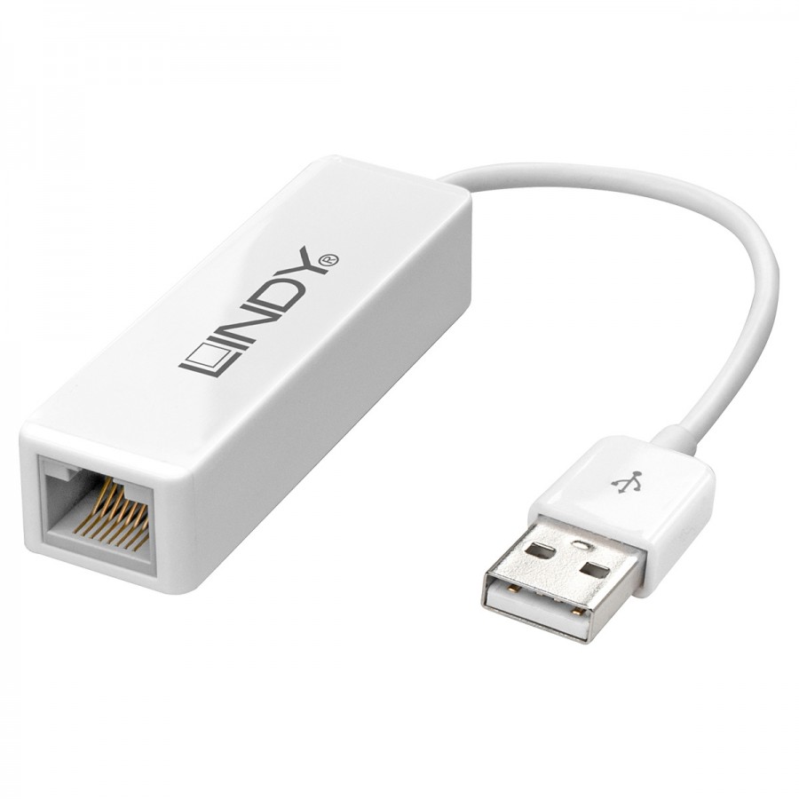 LINDY Adaptateur USB-A 2.0 Mâle vers Fast Ethernet RJ45 Femelle -  Audiophonics