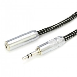 OYAIDE HPSC-35J Câble Jack 3.5mm mâle vers Jack 3.5mm Femelle Cuivre 102SSC Plaquage Argent / Rhodium 2.5m