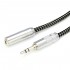 OYAIDE HPSC-35J Male Jack 3.5mm to Female Jack 3.5mm Copper 102SSC Silver / Rhodium Plating 2.5m