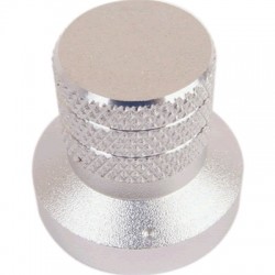 Knob Anodized Aluminum D Shaft 30×20×28mm Ø6mm Silver