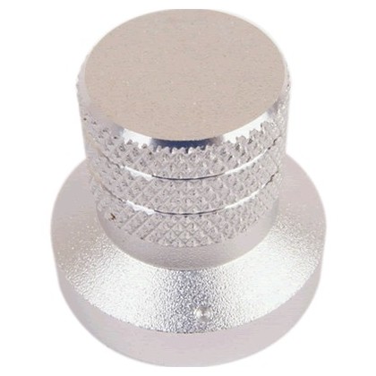 Bouton Aluminium Anodisé Axe Méplat 30×20×28mm Ø6mm Argent