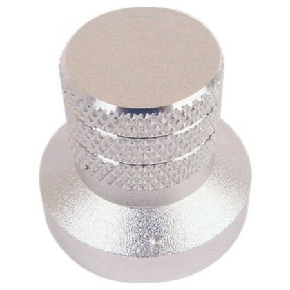 Knob Anodized Aluminum D Shaft 30×20×28mm Ø6mm Silver