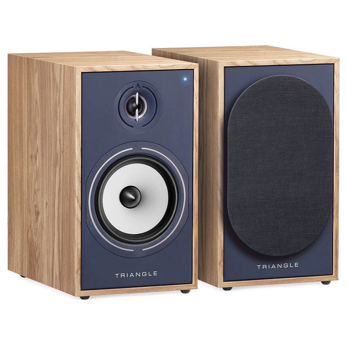 TRIANGLE BOREA BR03 BT Active Bookshelf Speakers Bluetooth 5.0 aptX HD  2x60W Light Oak Blue (Pair) Audiophonics