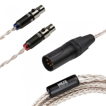 MEZE Câble de Modulation Symétrique XLR 4 Pins vers 2x Mini XLR Cuivre PCUHD Plaqué Argent 1.3m