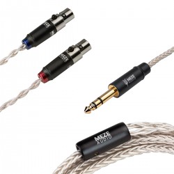 MEZE Câble de Modulation Jack 6.35mm vers 2x Mini XLR Cuivre PCUHD Plaqué Argent 1.3m