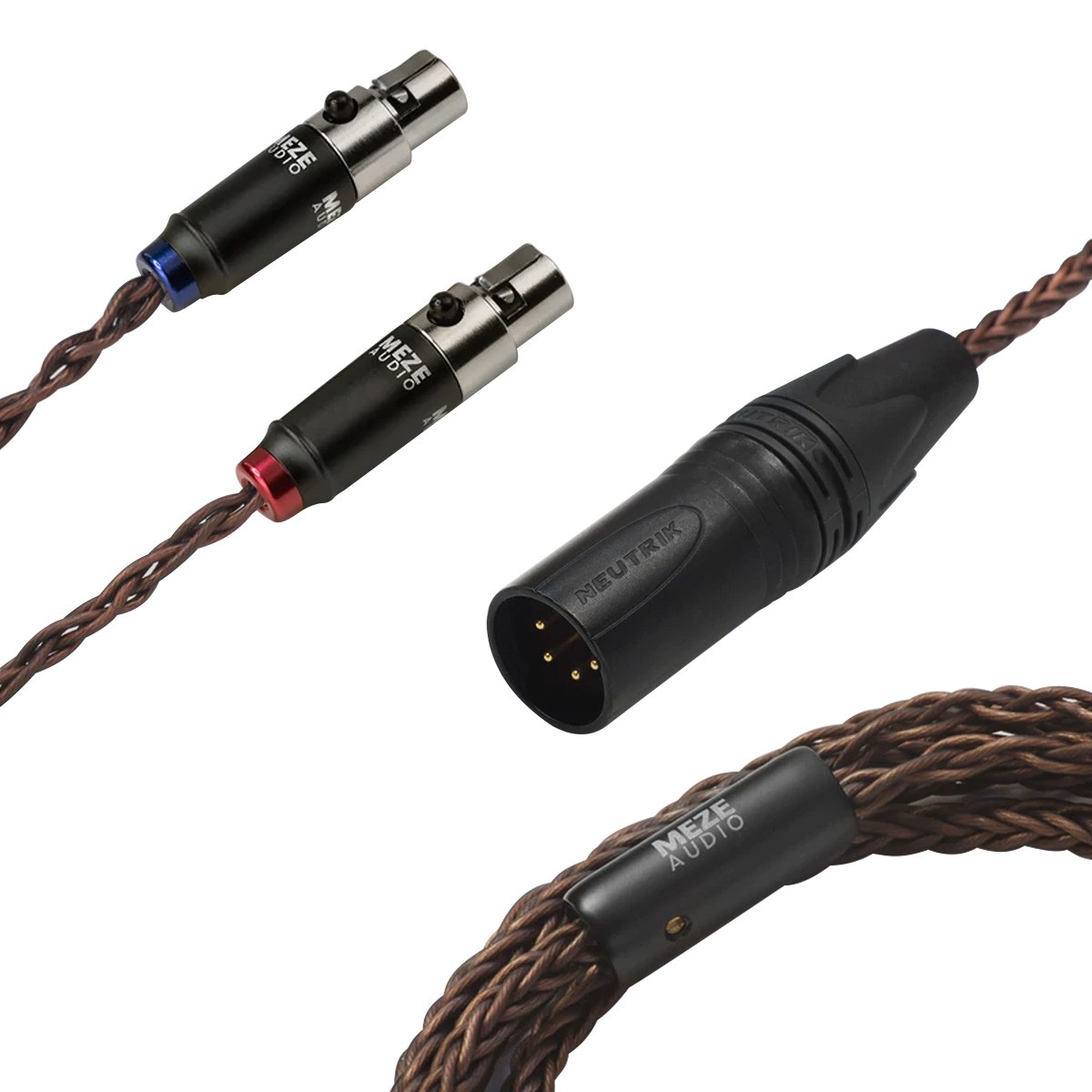 MEZE XLR 4 Pins to 2x Mini XLR Balanced Interconnect Cable PCUHD Copper 2.5m