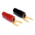 DAYTON AUDIO Insulated Fork Crimp Terminal Gold Plated Ø4.5mm Black/Red (x4)