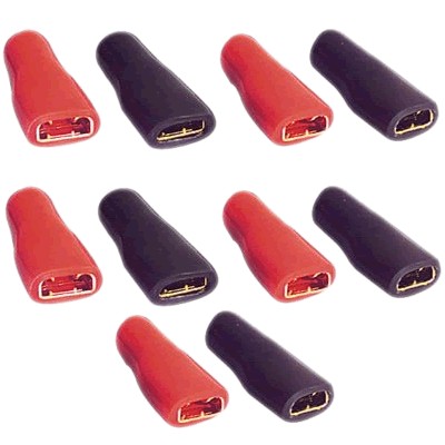 Insulated Female Blade Terminal Gold Plated 6.3mm 1.5-3.4mm² Black/Red (x10)