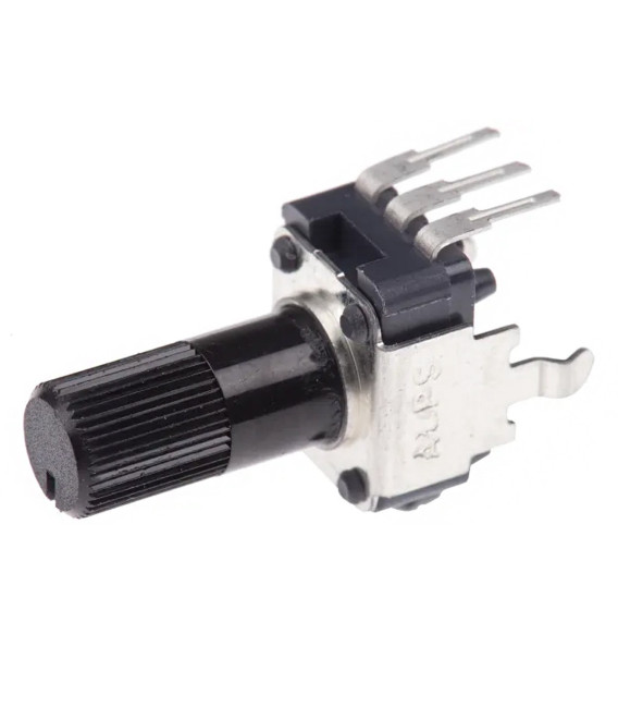 ALPS RK09K Potentiometer Mono 10kΩ Notched Shaft - Audiophonics