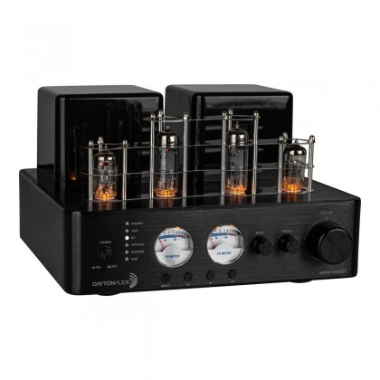 Dayton Audio HTA100BT Hybrid 2 Tube Amplifier SPDIF USB BT5.0 Phono 100W