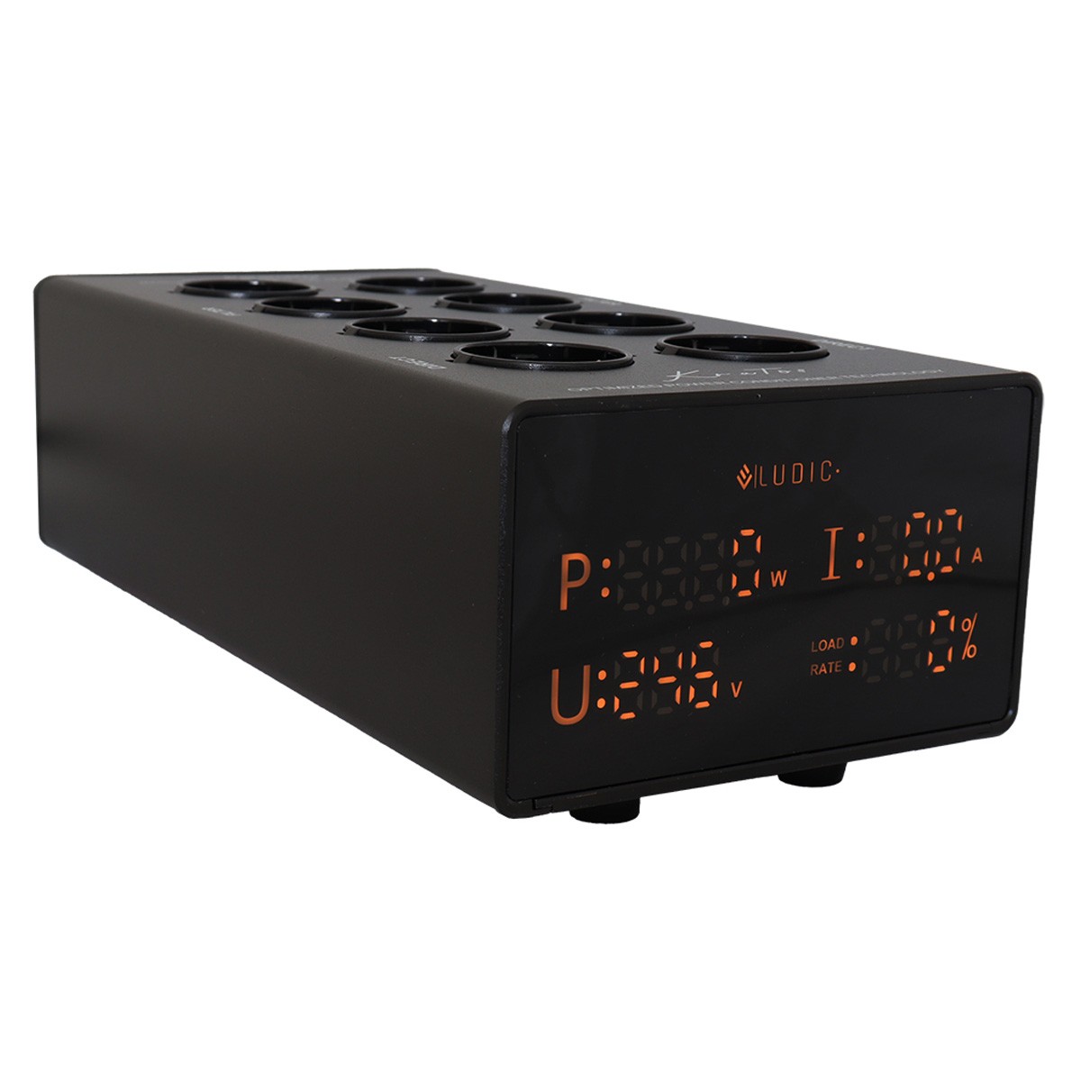LUDIC KRATOS Filtered Power Distributor 8 Schuko Sockets Black