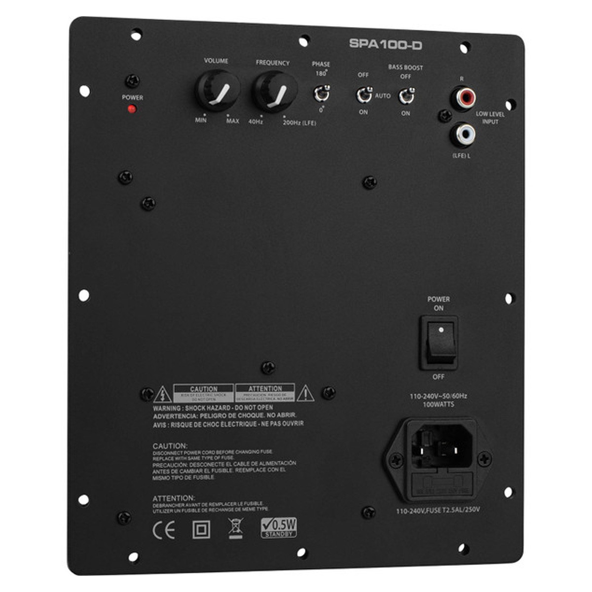 DAYTON AUDIO SPA100-D Amplificateur Class D pour Subwoofer 100W 20Hz-200Hz