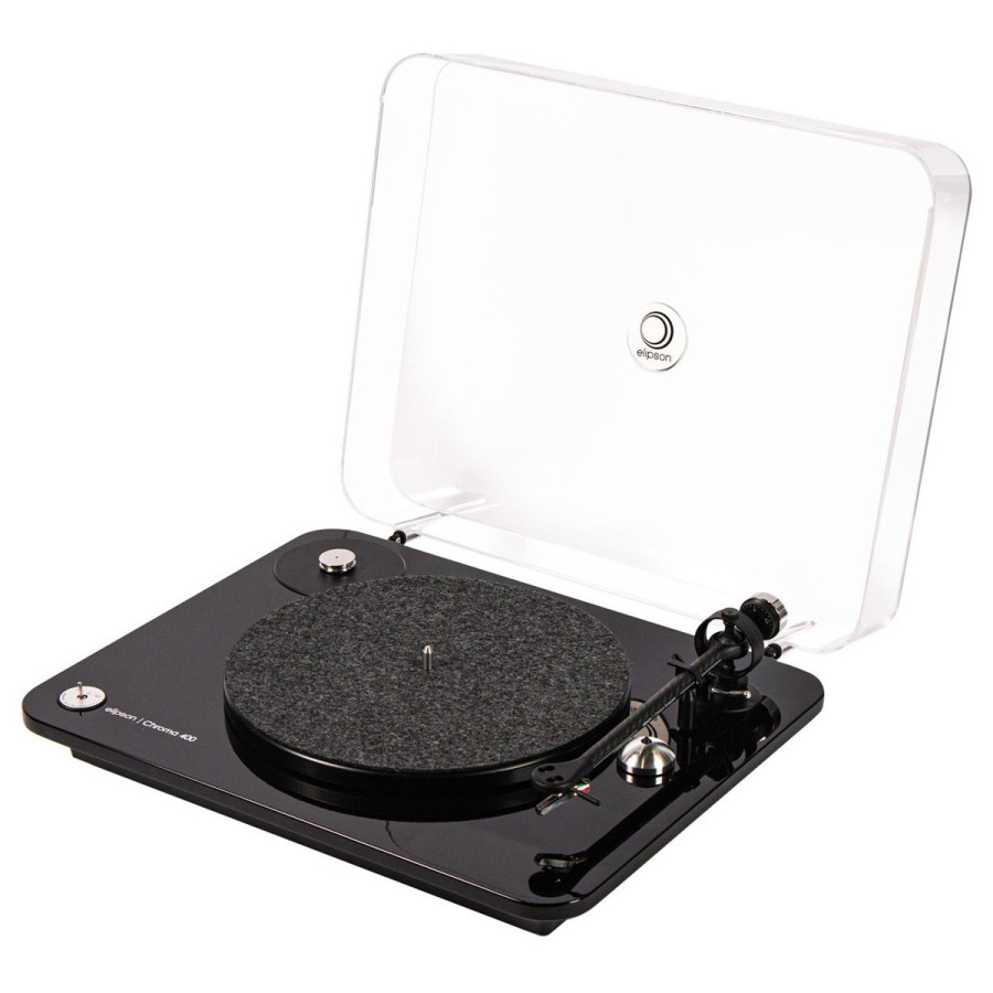 Platine Vinyle Elipson Chroma 400 RIAA - Fabriquée En France - Bras Carbone, Préampli MM/MC Intégré - Cellule Ortofon OM-10E