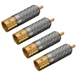 VIBORG VR108G Connecteurs RCA Cuivre OFC Plaqué Argent / Or Ø10mm (Set x4)