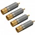 VIBORG VR108G RCA Connectors Silver / Gold Plated OFC Copper Ø10mm (Set x4)