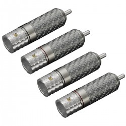 VIBORG VR108R Connecteurs RCA Cuivre OFC Plaqué Argent / Rhodium Ø10mm (Set x4)