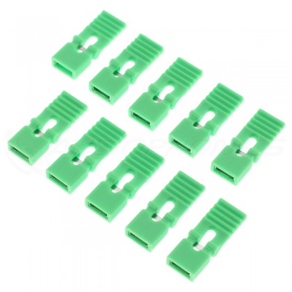 Linking 2.54mm Jumpers Long Green (x10)