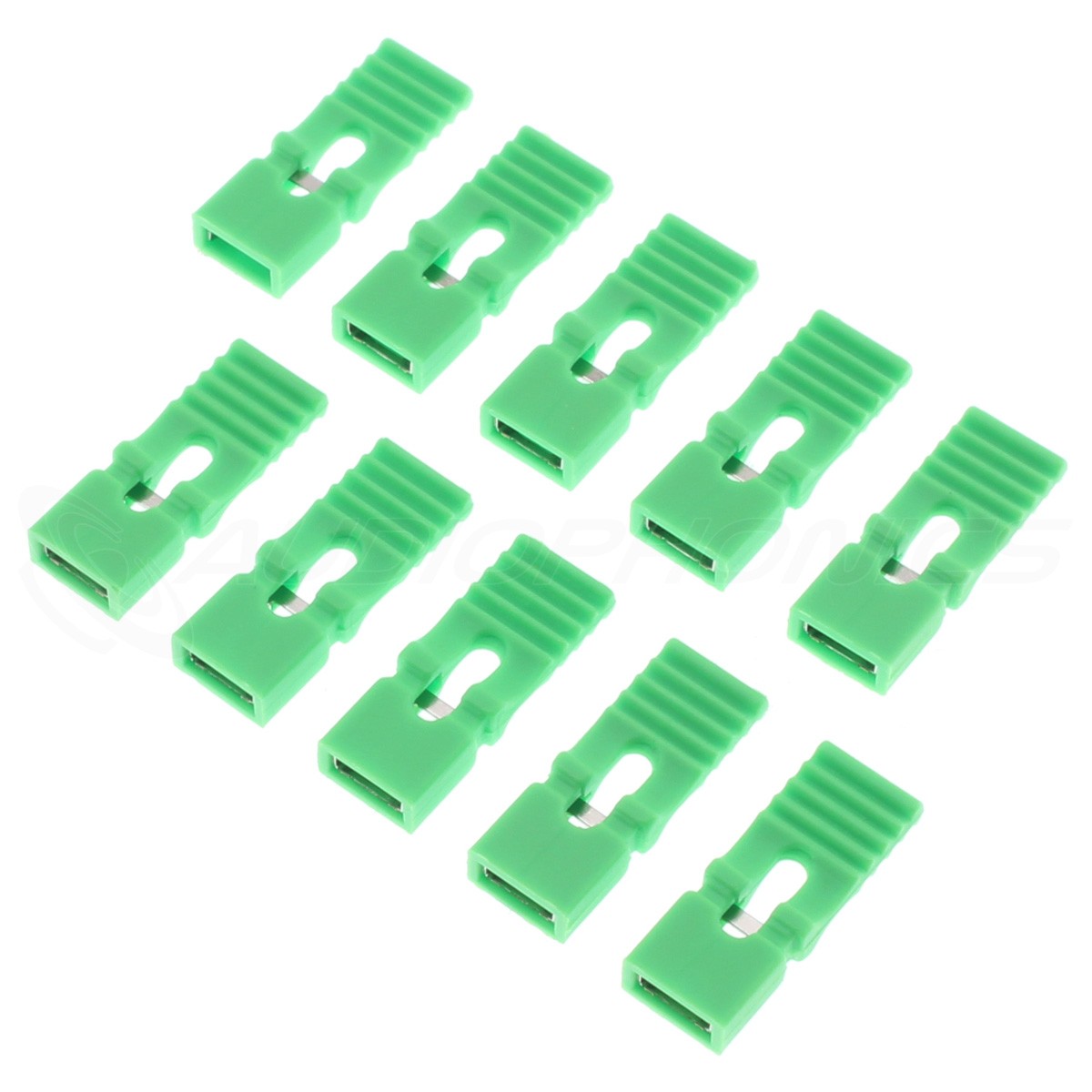 Linking 2.54mm Jumpers Long Green (x10)