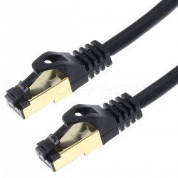 Câble Ethernet RJ45 Cat 8.1 40Gbps Blindé Plaqué Or 1m